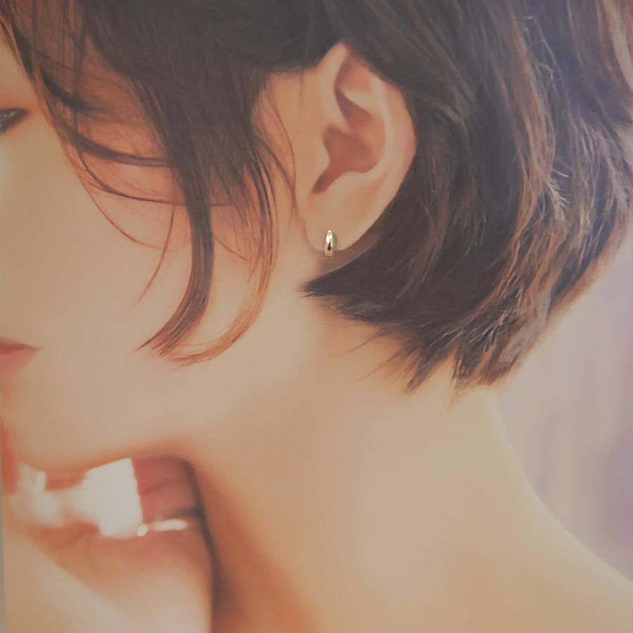 爆買 （pm701000）プラチナ 月形フープピアス ぷっくりピアス Pt900 輪っかリングピアス 7mm×10mm 月甲 甲丸 地金ピアス 両耳 レディース 女性 プレゼント | ブランド登録なし | 03