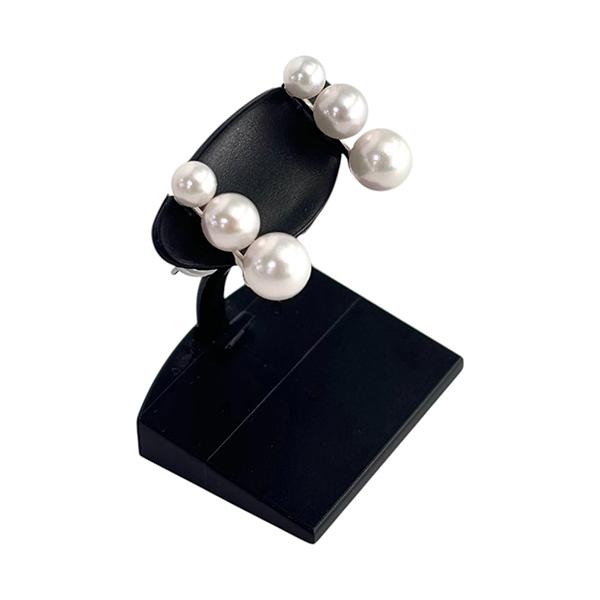 爆買 パールピアス 三連 プラチナ アコヤ真珠 4-6ｍｍ スタッドピアス 両耳用 Pt900 プラチナ900 シリコンキャッチ | ブランド登録なし | 02