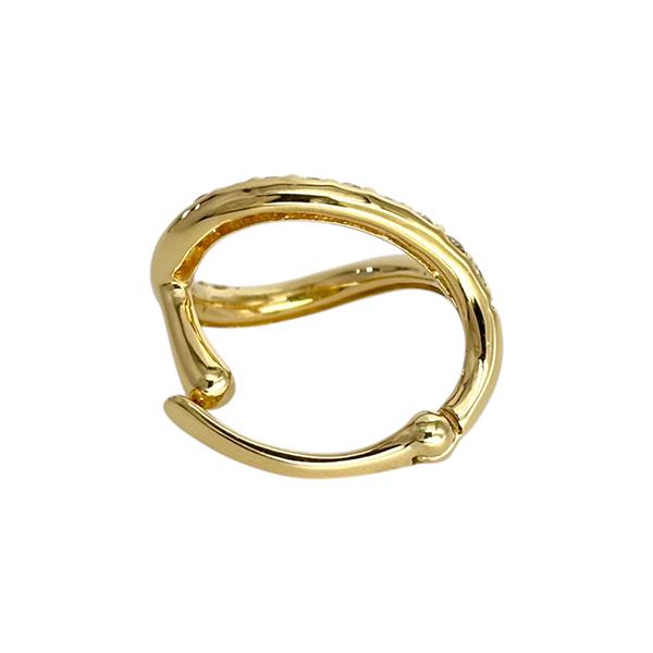 爆買 イヤーカフ 18金 イエローゴールド 大きめ ダイヤモンド 0.16ｃｔ イヤリング ピアリング K18 ノンホールピアス | ブランド登録なし | 02