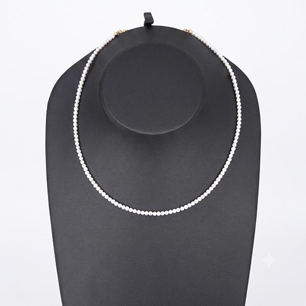 淡水パール ネックレス ベビーパール 3.0-3.5mm 金具ゴールド 淡水真珠 真珠 小粒 極小 パールネックレス アジャスター 長さ調節 40cm〜45cm　チョーカー | ブランド登録なし