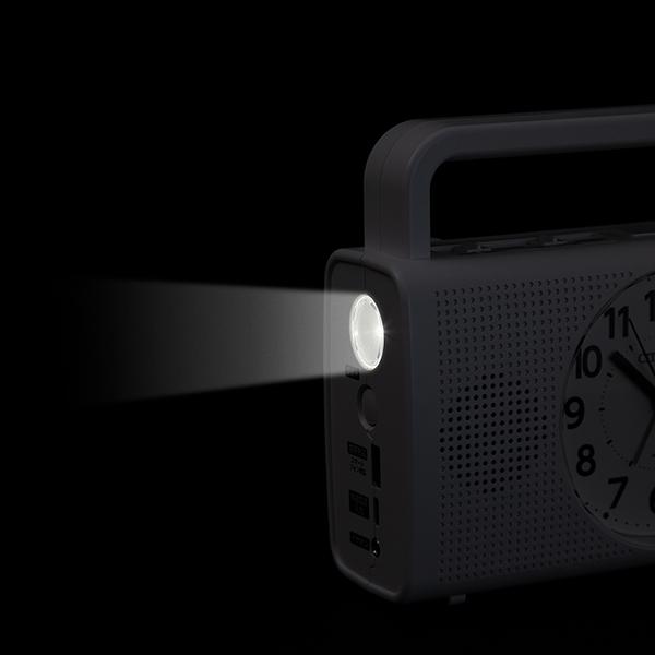 RHYTHM リズム CITIZEN シチズン 電子音目覚まし時計 AM/FMラジオ 懐中電灯 手動発電機内蔵 4RQ002-003 置き時計 国内正規品 送料無料 | RHYTHM（時計） | 05