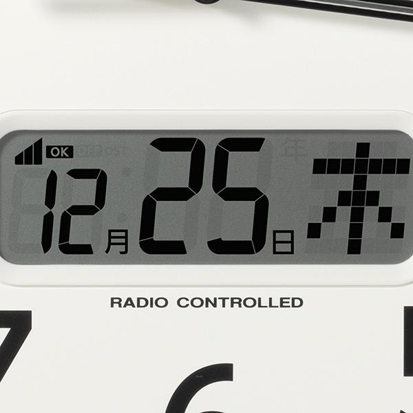 RHYTHM リズム 液晶表示付掛時計 電波時計 連続秒針 カレンダー表示 温湿度表示 8FYA06-006 掛け時計 国内正規品 送料無料 | RHYTHM（時計） | 02