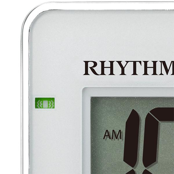 RHYTHM リズム デジタル電子音/振動目覚まし時計 電波時計 スヌーズオートストップ カレンダー表示 温湿度表示 8RZ211SR03 置き時計 国内正規品 送料無料 | RHYTHM（時計） | 03