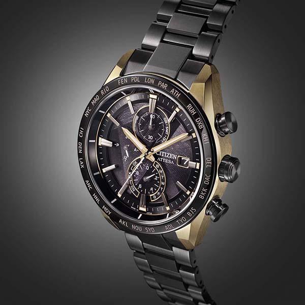 CITIZEN シチズン ATTESA アテッサ エコ・ドライブ電波時計 ブラック デュラテクトアンバーイエロー クロノグラフ AT8384-58E メンズ 腕時計 国内正規品 送 | ATTESA（CITIZEN） | 03