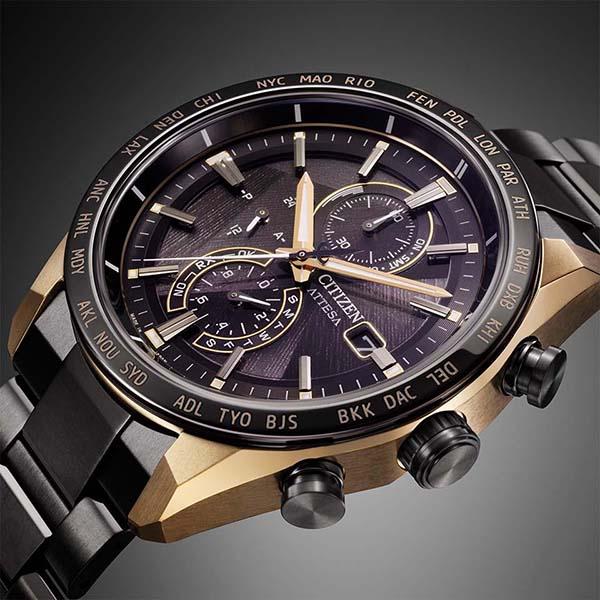 CITIZEN シチズン ATTESA アテッサ エコ・ドライブ電波時計 ブラック デュラテクトアンバーイエロー クロノグラフ AT8384-58E メンズ 腕時計 国内正規品 送 | ATTESA（CITIZEN） | 04