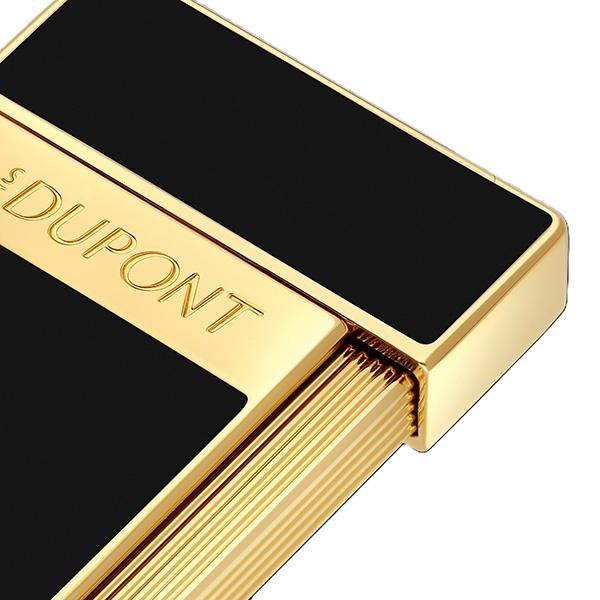 S.T.DUPONT エス・テー・デュポン SLIMMY 028222 スリミー ブラック ゴールド ガスライター 国内正規品 送料無料の画像