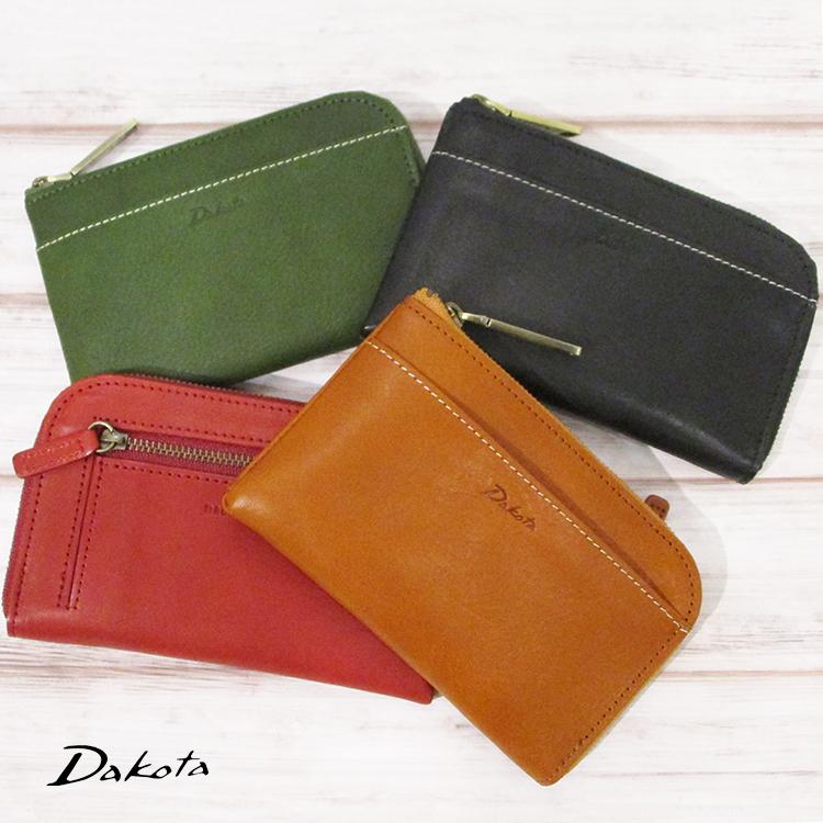 極美品　Dakota ラルゴ　現行品　完売カラー　コンパクト財布　L字　キャメル Dakota ダコタ 牛革 本革 レザー ラルゴ L字ファスナー 薄型