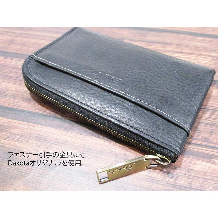 れこ　0513 Dakota ダコタ 牛革 本革 レザー ラルゴ L字ファスナー 薄型