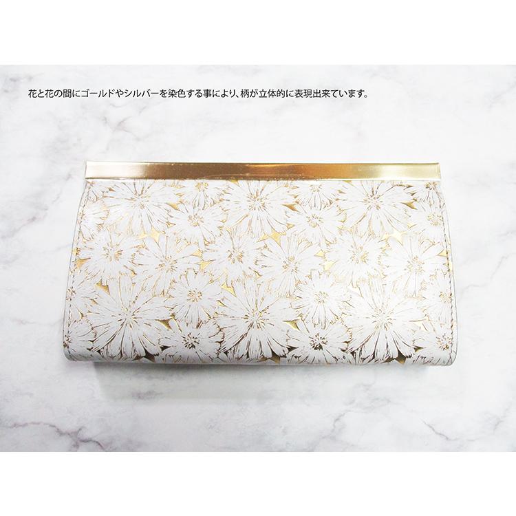 フーシフェルナーレ FU-SI  サンテロ メタリック デイジー フラワー プリント イタリア製牛革×ゴード革 口金 がま口 長財布 01125 |  | 03