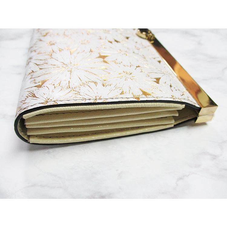 フーシフェルナーレ FU-SI  サンテロ メタリック デイジー フラワー プリント イタリア製牛革×ゴード革 口金 がま口 長財布 01125 |  | 04