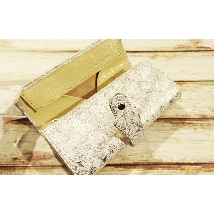 フーシフェルナーレ FU-SI  サンテロ メタリック デイジー フラワー プリント スナップ式 ギャルソン フラップ 長財布 01127 |  | 02