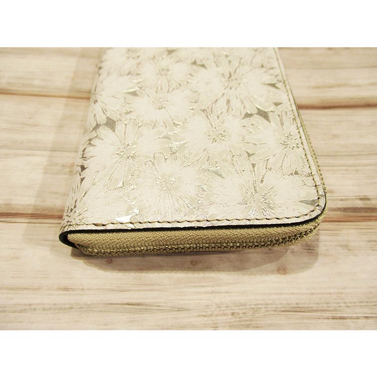 フーシフェルナーレ FU-SI  サンテロ メタリック デイジー フラワー プリント イタリア製牛革×ゴード革 L字ファスナー 薄型 長財布 01130 |  | 10