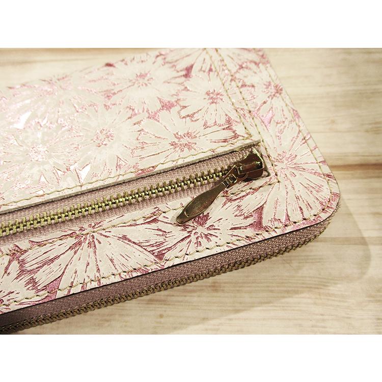 フーシフェルナーレ FU-SI  サンテロ メタリック デイジー フラワー プリント イタリア製牛革×ゴード革 L字ファスナー 薄型 長財布 01130 |  | 12