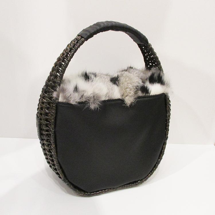 ikot イコット ラタン ラビットファー リアルファー 牛革 本革 レザー  