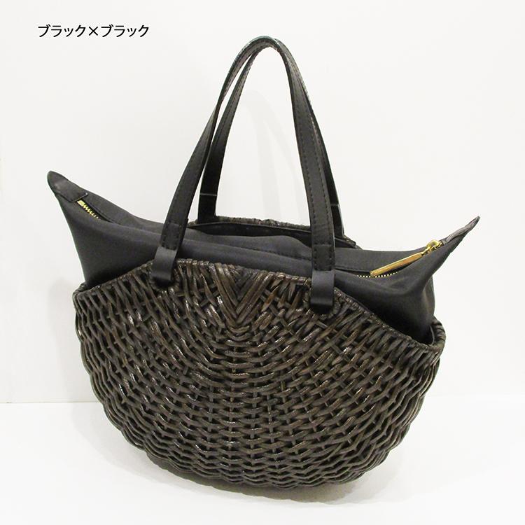 ikot（イコット） ラタン 牛革 本革 レザー THE 横型 ラウンド 2WAY