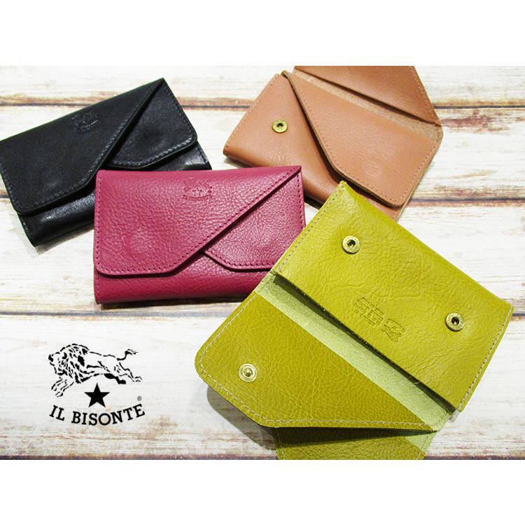 送料無料 Il Bisonte イルビゾンテ 本革 牛革 レザー 2層 2ポケット スナップ カードケース 名刺入れ 名刺ケース C0506 新品 Www Pickcenter It