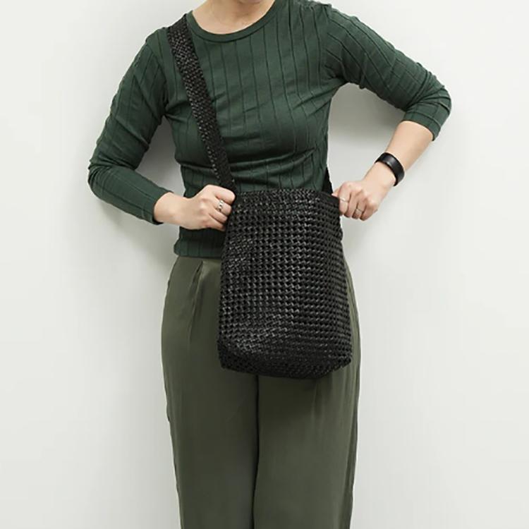 REN（レン） 本革 山羊革 レザー ゴートメッシュ A4収納 ボックス 