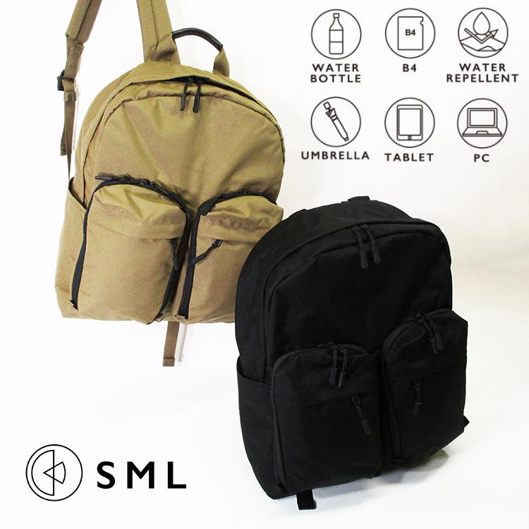 SML エスエムエル ナイロン リュックサック ダブルポケット デイパック USコーディラ PC収納可能 ビジネスバッグ 900079 | SML