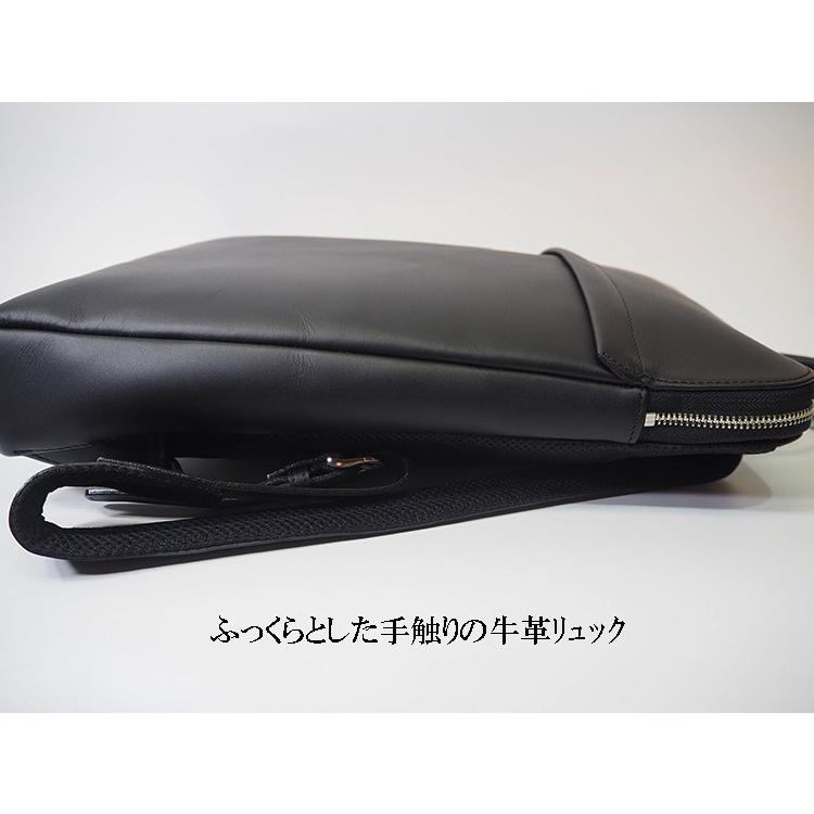 TRION トライオン　グラブレザー　リュックサック　ビジネスリュック　黒 トライオン TRION PC対応 牛革 男女兼用 ビジネス リュック アドバンス