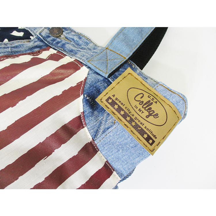 専用★726.LL 超特大　国旗柄　デニムリメイク　トートバッグ　オーバーオール SOLD OUT】 デニムリメイクトートバッグ ヒッコリー