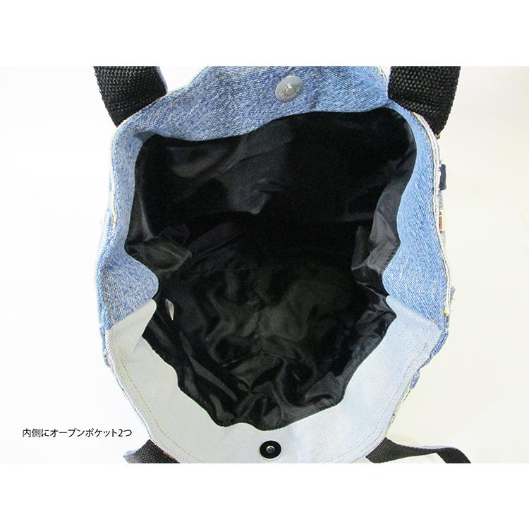 797.国旗柄　超特大　デニムリメイク　トートバッグ　オーバーオール SOLD OUT】 デニムリメイクトートバッグ ヒッコリー