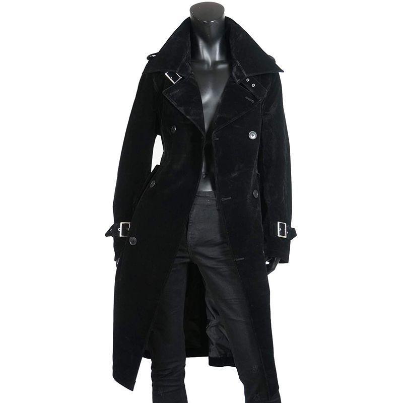 少し豊富な贈り物 ベルベット ベロア メンズ ロング丈 M ブラック S 01 ダブル トレンチコート その他ジャケット Www Buccella Com