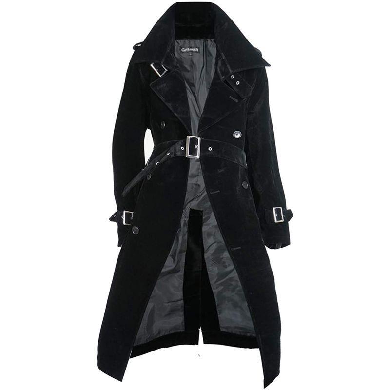 少し豊富な贈り物 ベルベット ベロア メンズ ロング丈 M ブラック S 01 ダブル トレンチコート その他ジャケット Www Buccella Com