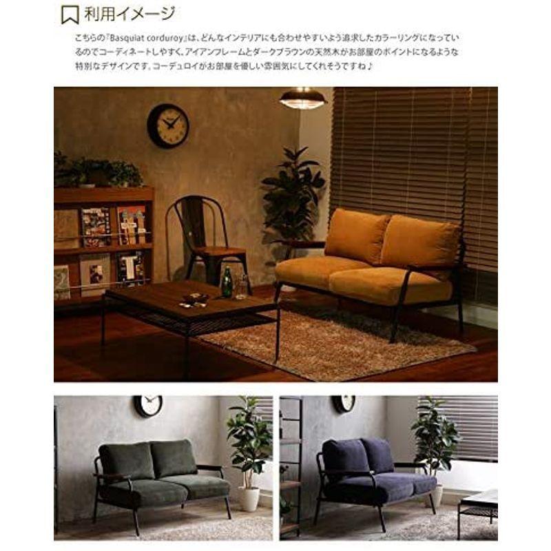 日本未入荷 2人掛けソファ グリーン 暖かみのあるコーデュロイが特徴の二人掛けソファ コーデュロイソファ かうちソファ ソファ
