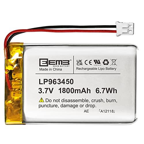 1 X EEMBリチウムポリマー電池3.7 V 1800 mAh 963450 Lipo充電可能電池パック付きJSTコネクタ購入前に機器と