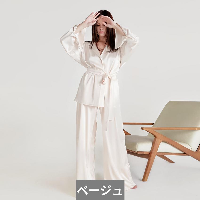 パンツスーツ 部屋着 トップス パジャマ パンツ レース ターンダウン ワイド カジュアル レディース