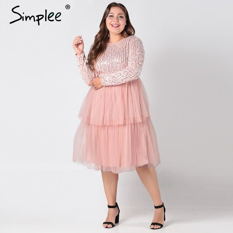 ドレス ピンク スパンコール メッシュ 長袖 大きめ レース 冬 パーティー ケーキ おしゃれ かわいい セクシー 大人 高品質の激安