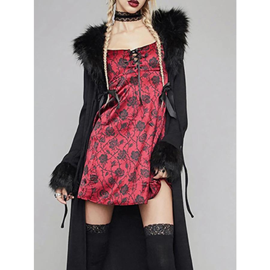 バンテージ 売れ筋商品|||ドレス 赤 レッド ビンテージ バックレス ストラップ セクシー ベロア レディース