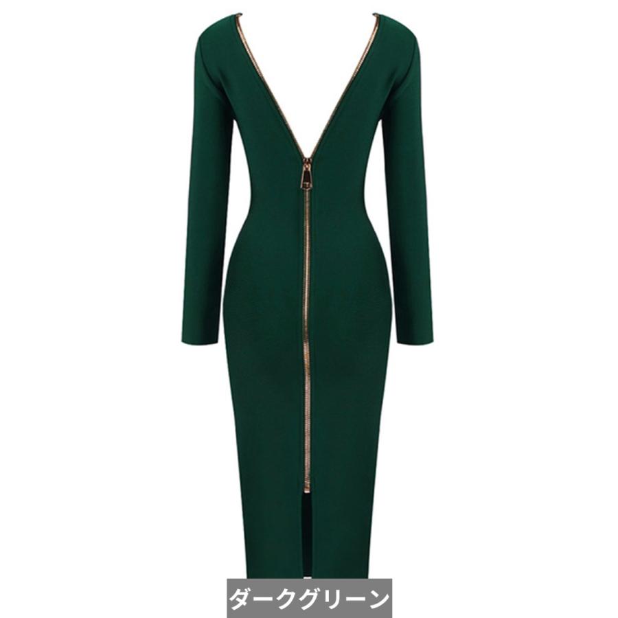 バンテージ ドレス V ロング 長袖 セクシー レディース_10