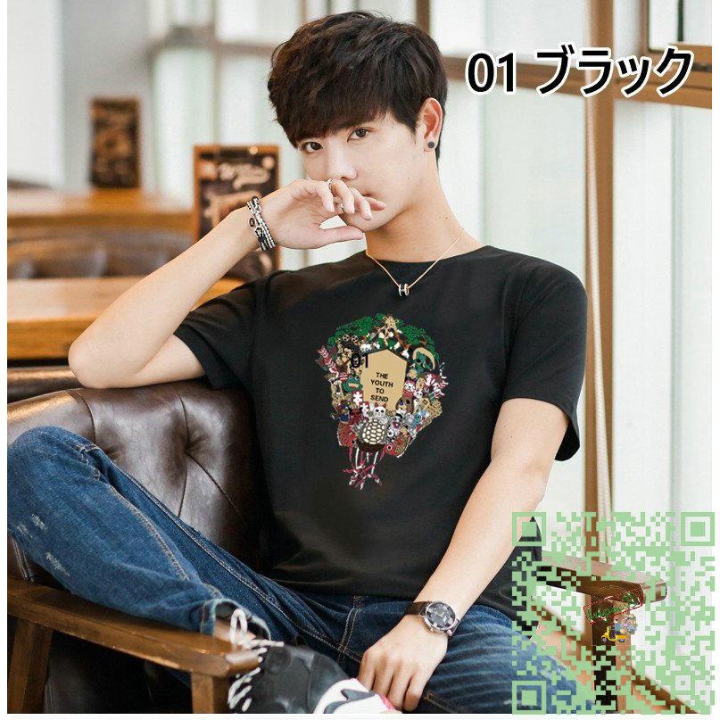 福袋 2022 メンズ Tシャツ 半袖 6枚セットトップス 白Tシャツ 黒