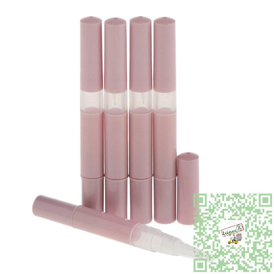 5個 化粧品容器 空チューブ 3ml ネイルオイルペン リップグロスチューブ 旅行 化粧品コンテナ 5色選べる ピンク