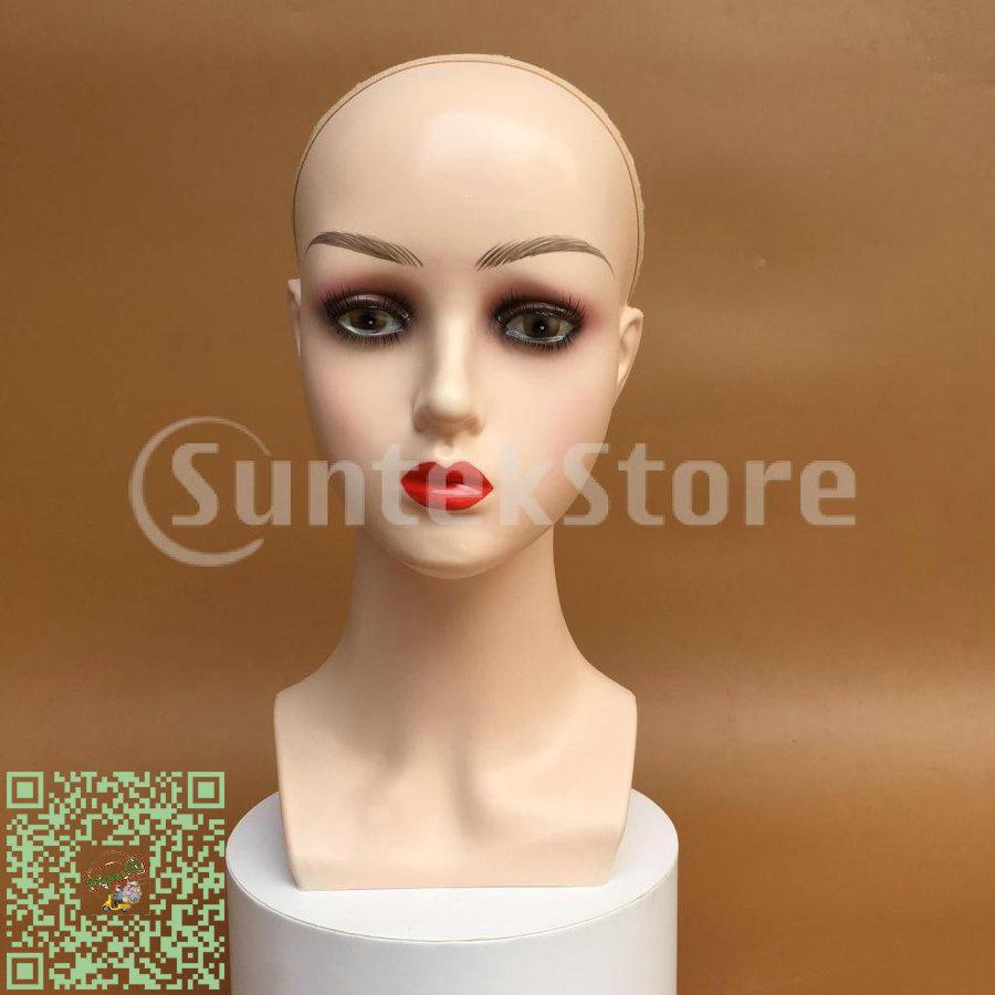 激安通販販売 22 039 039 女性マネキンマネキンヘッドウィッグハットジュエリーメガネディスプレイモデル赤い唇