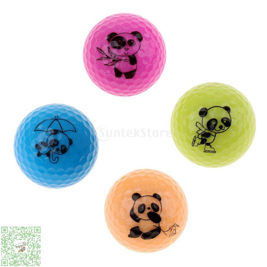 完成品 ゴルフ練習器具 期間限定 カラフル パンダ図案 ゴルフボール ダブルボール トレーニング 4個入り Www Threeriversofs Com