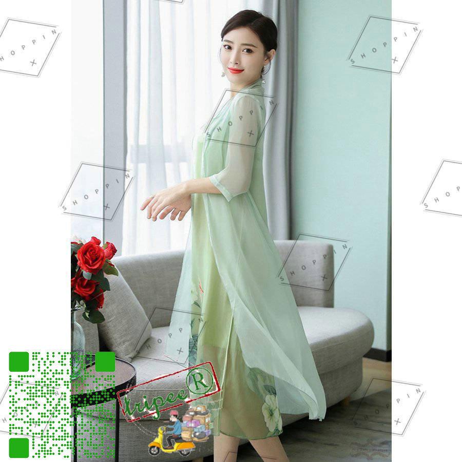 チャイナ風ワンピース レディース ロング丈 アオザイ風ワンピース 七分袖 特売 チャイナ風ワンピース 2点セット チャイナドレス ワンピース 40代 30代 結婚式 Ukucxnmd0s ファッション Www Elghoniemy Com