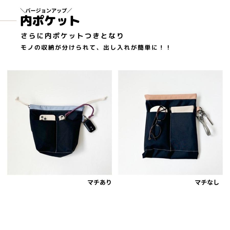 ハンドメイドflest tile blue皮使い巾着バッグ ハンドメイドflest tile blue皮使い巾着バッグ