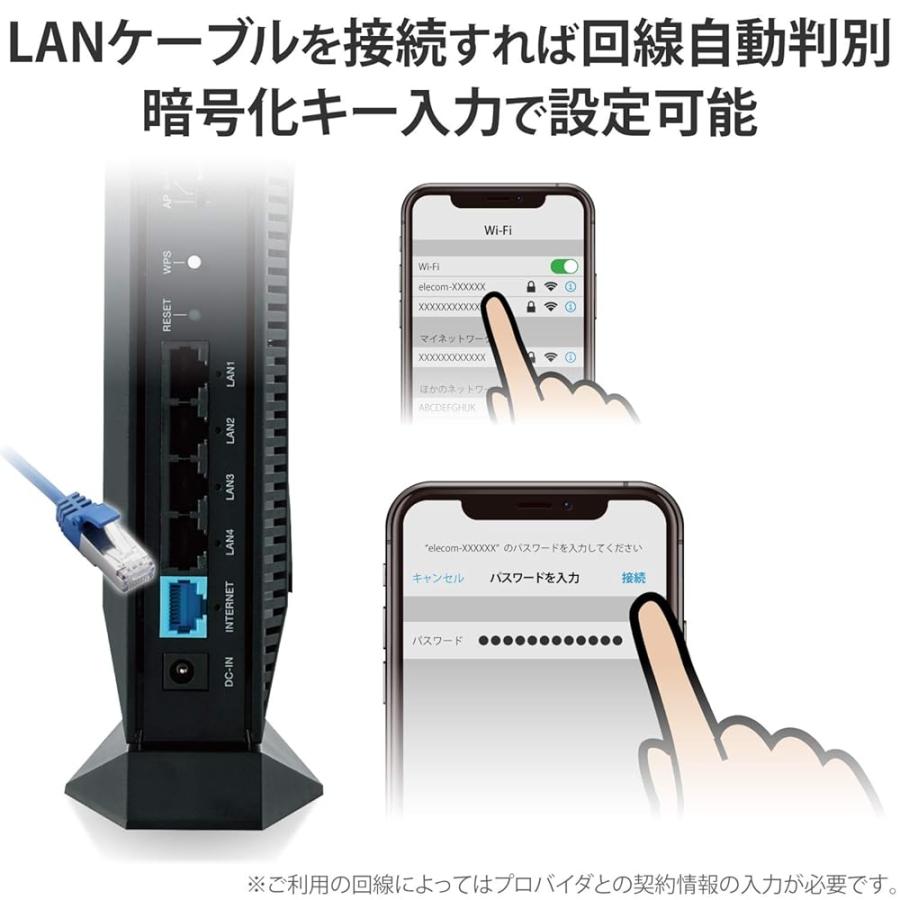 エレコム WiFi ルーター Wi-Fi6 11ax 2402+800Mbps フレッツ光・光