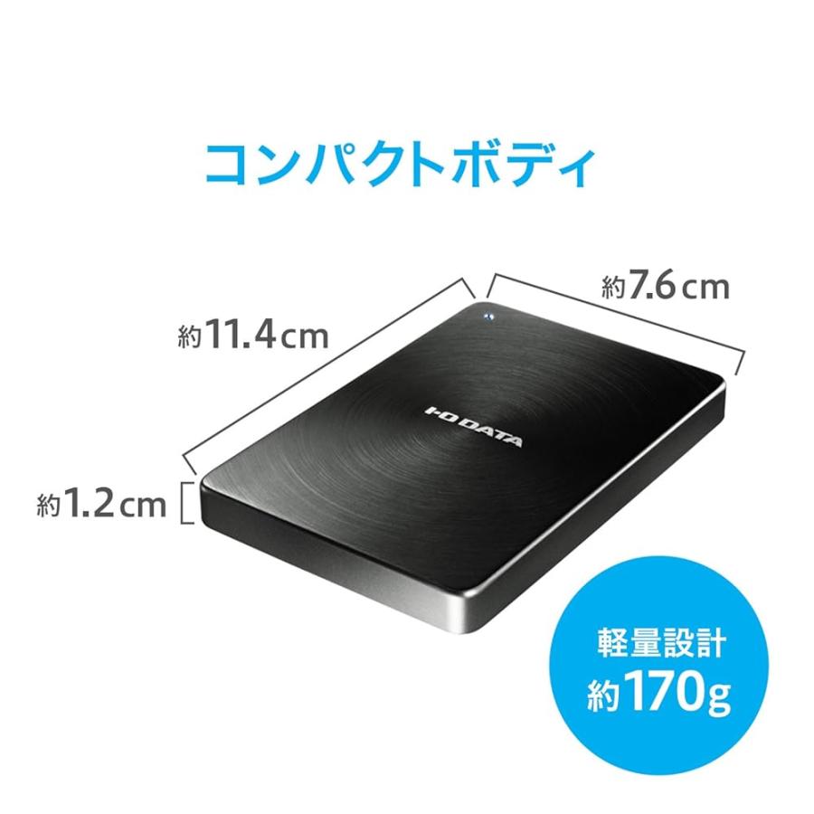 アイ・オー・データ HDD ポータブルハードディスク 2TB USB3.1Gen1