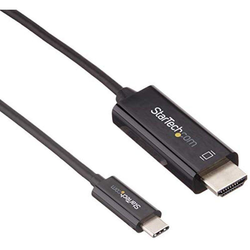 StarTech.com 1m USB-C - HDMIケーブル 4K/60Hz ブラック USB Type-C コンピュータモニタケーブル HDMIコネクタ