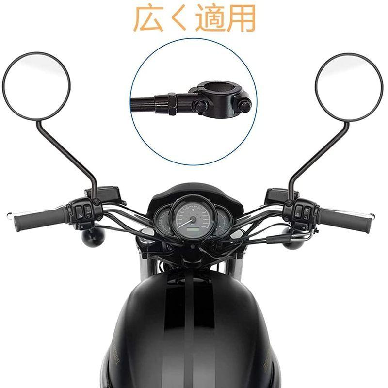バイクミラー 汎用ミラー 22mmマウントクランプ付き 丸型 左右セット ハンドルミラー M8正ネジ 適合 原付トモス スクーター 電動車 005 トリプルk 通販 Yahoo ショッピング