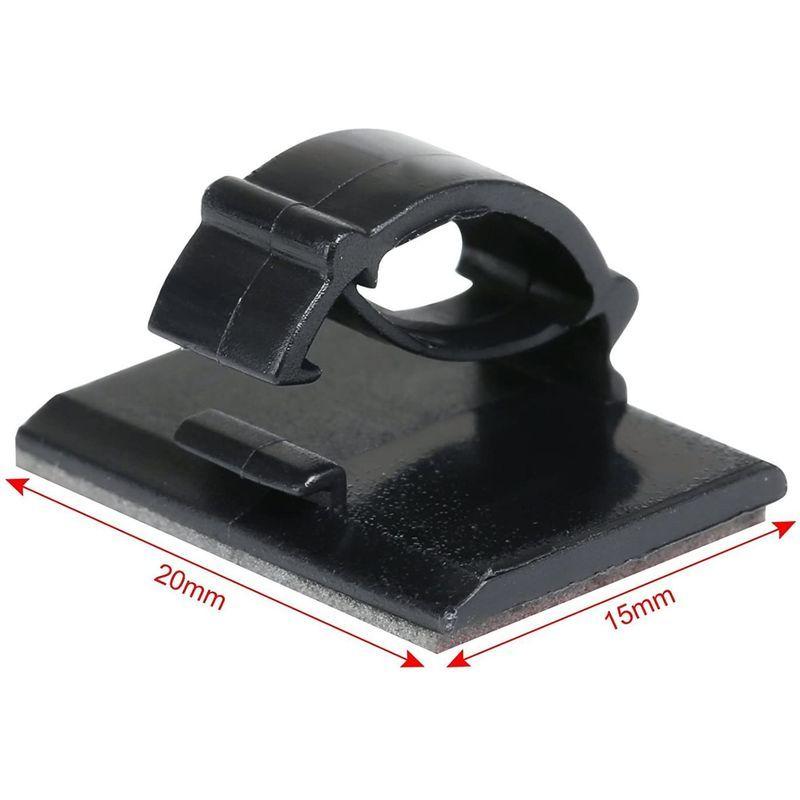 Gwhole ケーブルクリップ ケーブルドロップ コードグリップ 配線固定クリップ 車の配線 約100 94 以上節約 粘着シート付 Pc関連ケーブル 整理