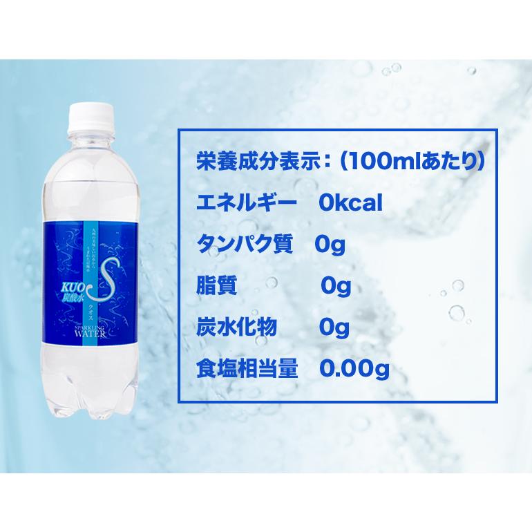 クオス（KUOS） 強炭酸水 500ml×24本 選べる ラベルレス 無糖 大分県