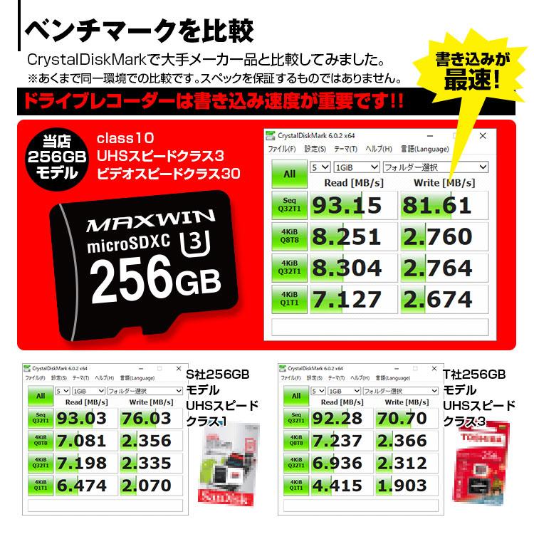 SD-A256G MAXWIN ドラレコ用 microSDカード 256GB Class10 録画用