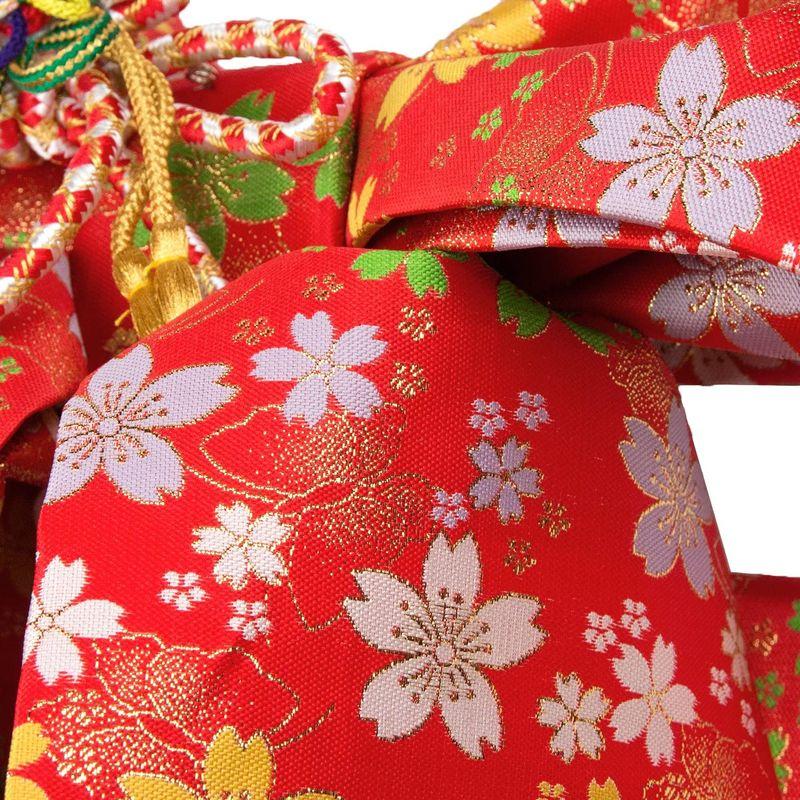 KYOETSU (キョウエツ) 日本製 七五三 7歳 女の子 御祝い帯 結び帯 (赤系) :20230507002546-00539