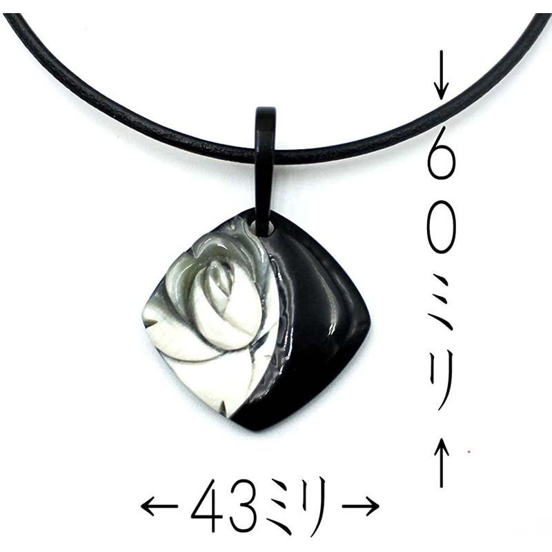 白水牛 薔薇の花 ぺンダント （のし等ギフト対応無料） 縦60×横43ミリ