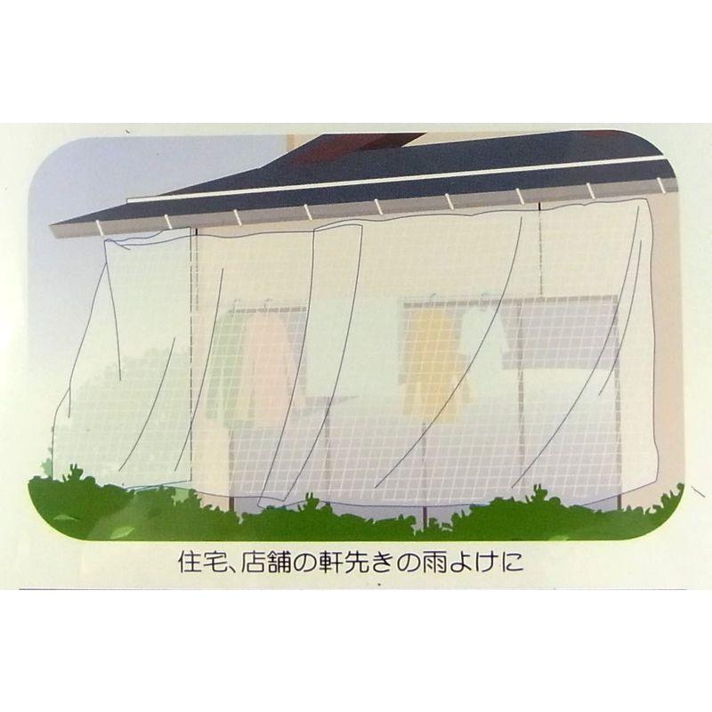 菱興プラスチック 糸入り透明シート (ハトメ穴有り・ひも付) 約2.7m×3.6m 糸入り透明シート ハトメ穴有り ひも付 約2 7m×3 6m