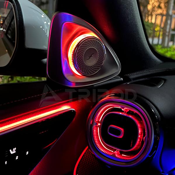 BP-MBHT/206 3Dハイエンドツイーター64色対応メルセデス・ベンツ Cクラス(W206) 3Dツイーターが純正アンビエント連動で光ります。純正アンビエント64色対応!! | Mercedes-Benz
